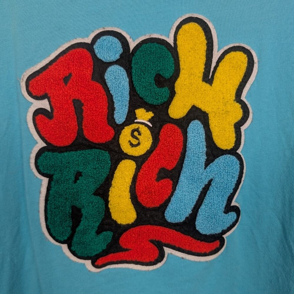 Outrank Blue Rich Rich Embroidered Short Sleeve Tee Size XL - Picture 5 of 6